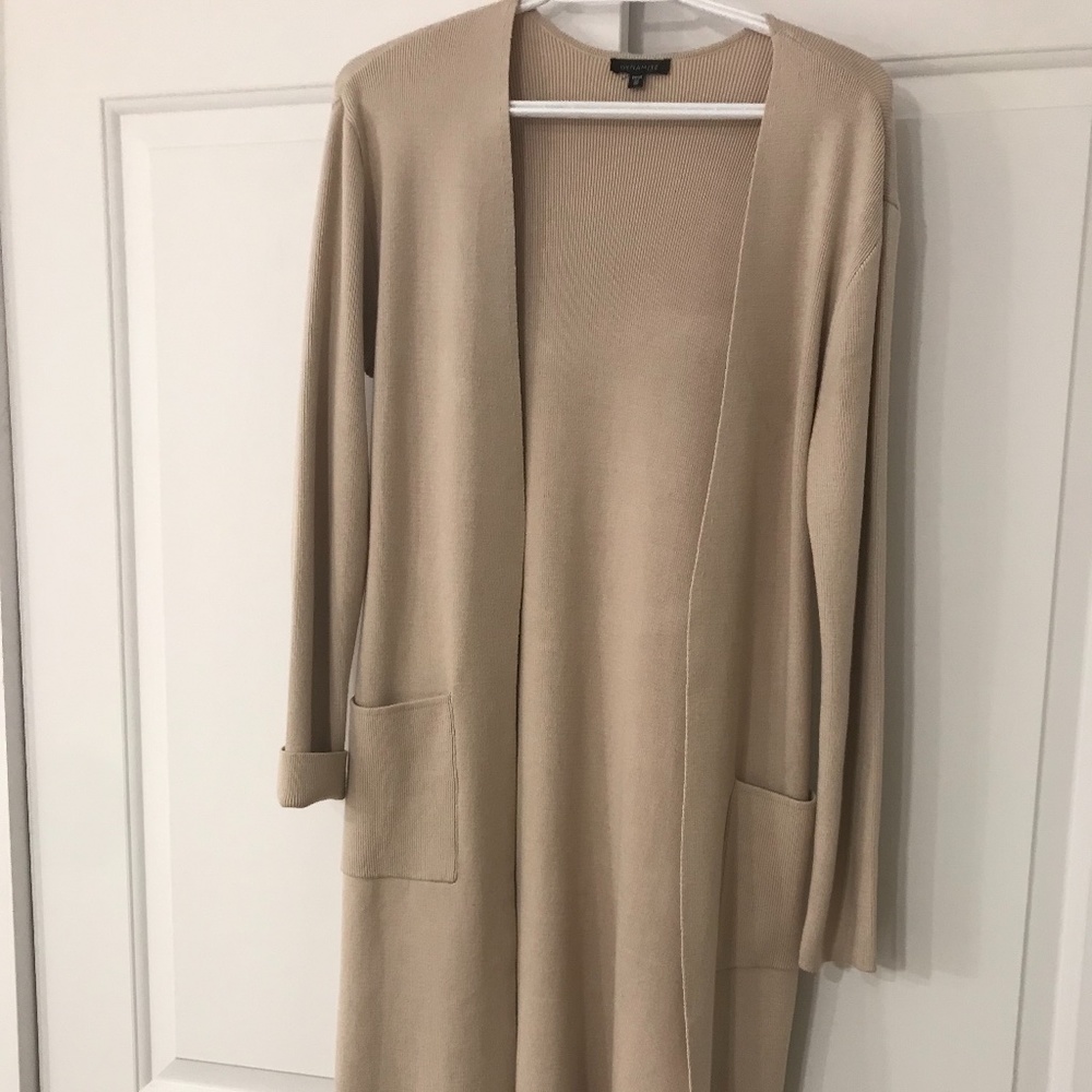 Long knit cardigan sweater